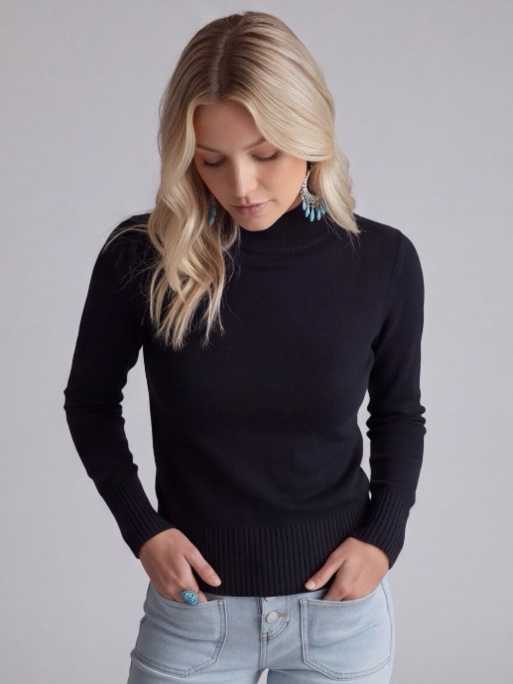 French Connection Black Turtleneck Sweater